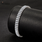 925 prata esterlina pulseira elegante zircão cristal moda jóias para mulheres noivado casamento glamour jóias 18cm - 2