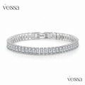 925 prata esterlina pulseira elegante zircão cristal moda jóias para mulheres noivado casamento glamour jóias 18cm - 1