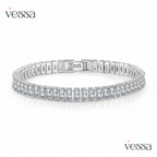 925 prata esterlina pulseira elegante zircão cristal moda jóias para mulheres noivado casamento glamour jóias 18cm - 1