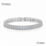 925 prata esterlina pulseira elegante zircão cristal moda jóias para mulheres noivado casamento glamour jóias 18cm - 1