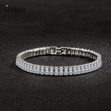 925 prata esterlina pulseira elegante zircão cristal moda jóias para mulheres noivado casamento glamour jóias 18cm - 4