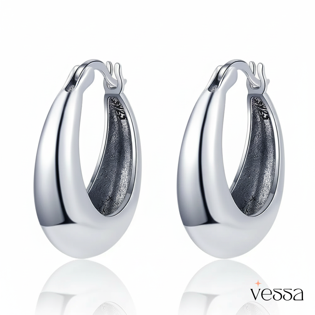 Lihong real 925 prata esterlina suave vintage brinco de alta qualidade em forma de u brincos de argola para festa de casamento feminino jóias finas - 1