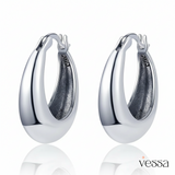 Lihong real 925 prata esterlina suave vintage brinco de alta qualidade em forma de u brincos de argola para festa de casamento feminino jóias finas - 1