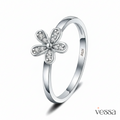 Cluci quente 925 prata clássico flor anéis moda prata esterlina feminino festa jóias flor anel dr1011sb - 1