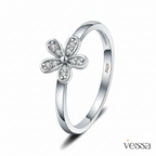 Cluci quente 925 prata clássico flor anéis moda prata esterlina feminino festa jóias flor anel dr1011sb - 1