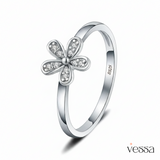 Cluci quente 925 prata clássico flor anéis moda prata esterlina feminino festa jóias flor anel dr1011sb - 1