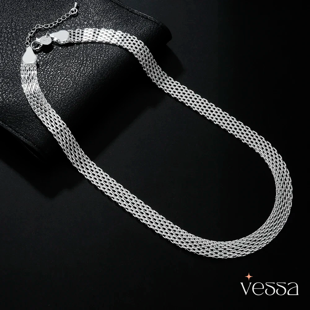 Doteffil quente criatividade net corrente colares 10mm 925 prata esterlina para mulheres designer de moda festa casamento jóias presente - 2