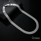 Doteffil quente criatividade net corrente colares 10mm 925 prata esterlina para mulheres designer de moda festa casamento jóias presente - 2