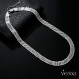 Doteffil quente criatividade net corrente colares 10mm 925 prata esterlina para mulheres designer de moda festa casamento jóias presente - 2
