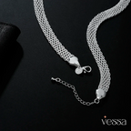 Doteffil quente criatividade net corrente colares 10mm 925 prata esterlina para mulheres designer de moda festa casamento jóias presente - 3