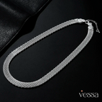 Doteffil quente criatividade net corrente colares 10mm 925 prata esterlina para mulheres designer de moda festa casamento jóias presente - 4