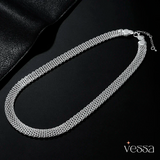 Doteffil quente criatividade net corrente colares 10mm 925 prata esterlina para mulheres designer de moda festa casamento jóias presente - 4
