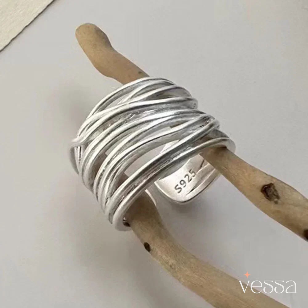 Anel de Prata Trançado Vessa - 1