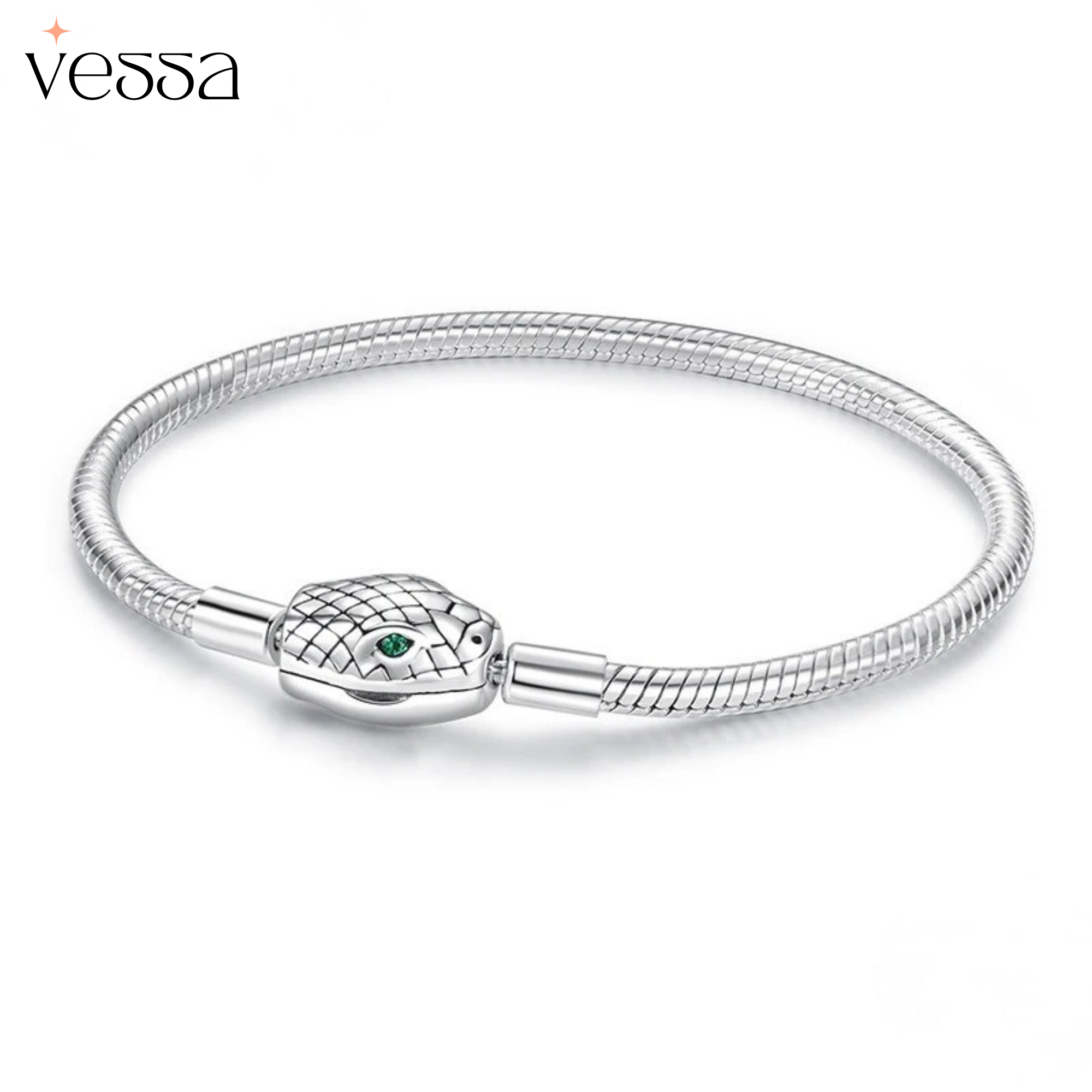 Pulseira Vessa Serpente de Prata