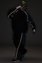 Men's Color Block Black Waterproof Reflective Snow Jacket