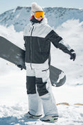 Women's Color-Block Light Grey & Black Structured Insulated Snow Jacket