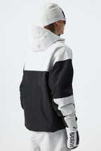 Men's Color-Block Light Grey & Black Structured Insulated Snow Jacket