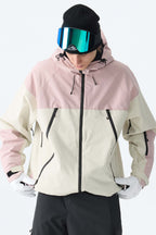 Men's Color-Block Light Grey & Black Structured Insulated Snow Jacket