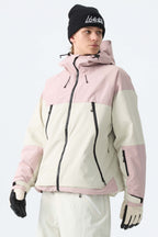Men's Color-Block Dark Brown & Black Structured Insulated Snow Jacket