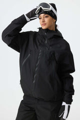 Women's Black Structured Insulated Snow Jacket