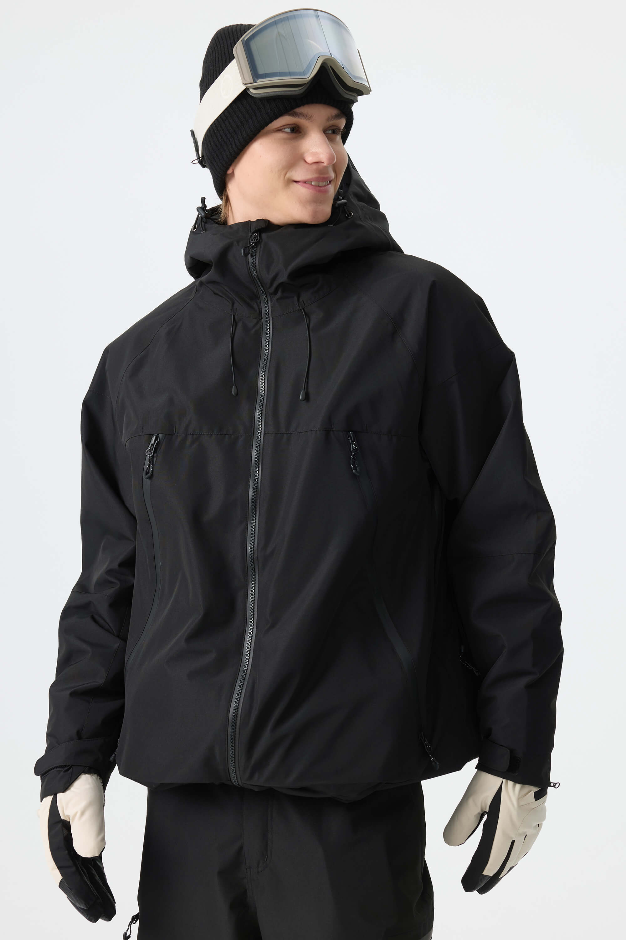 Men's Black Structured Insulated Snow Jacket