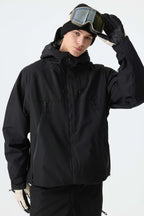 Men's Color-Block Off White & Green Structured Insulated Snow Jacket