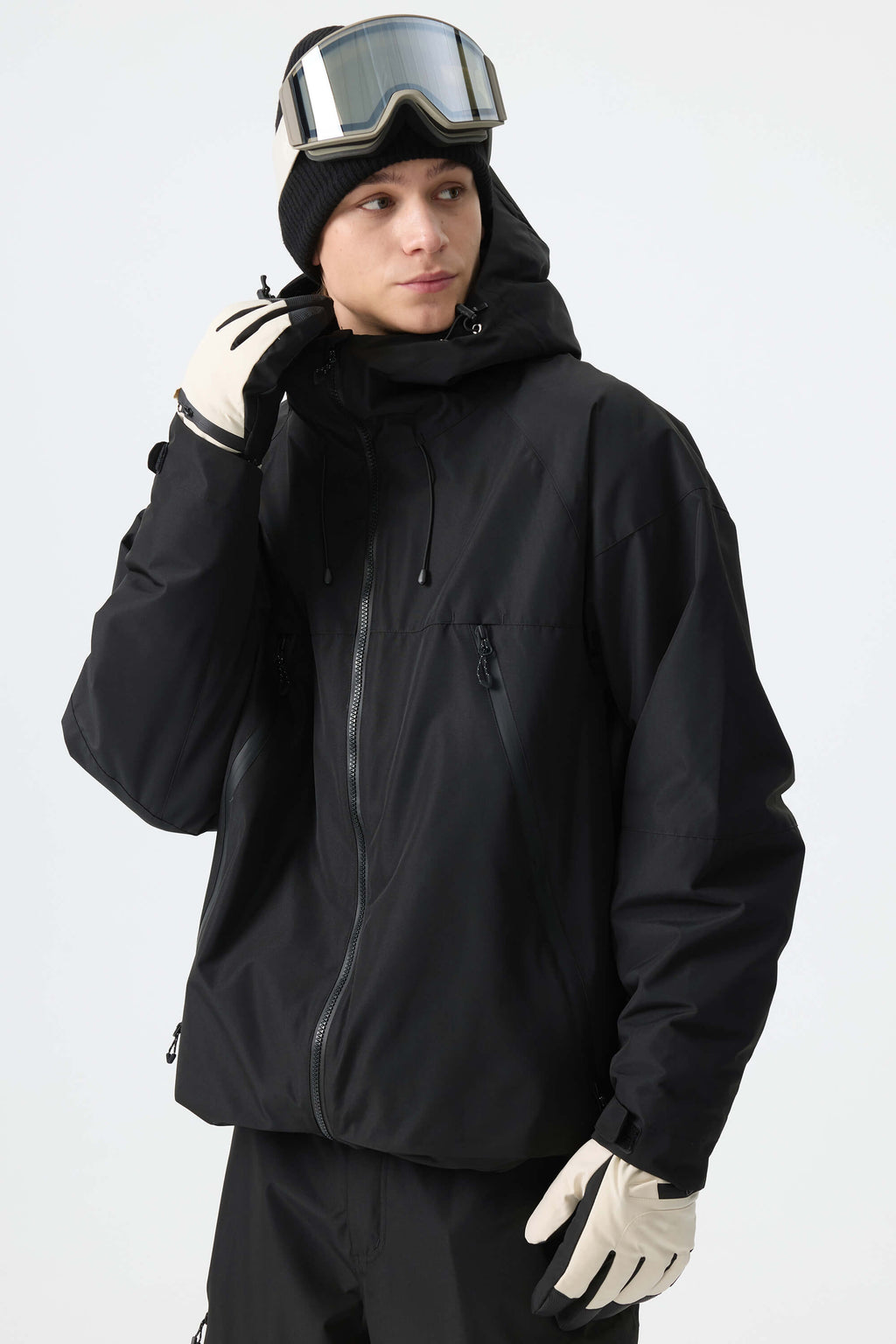 Men's Black Structured Insulated Snow Jacket