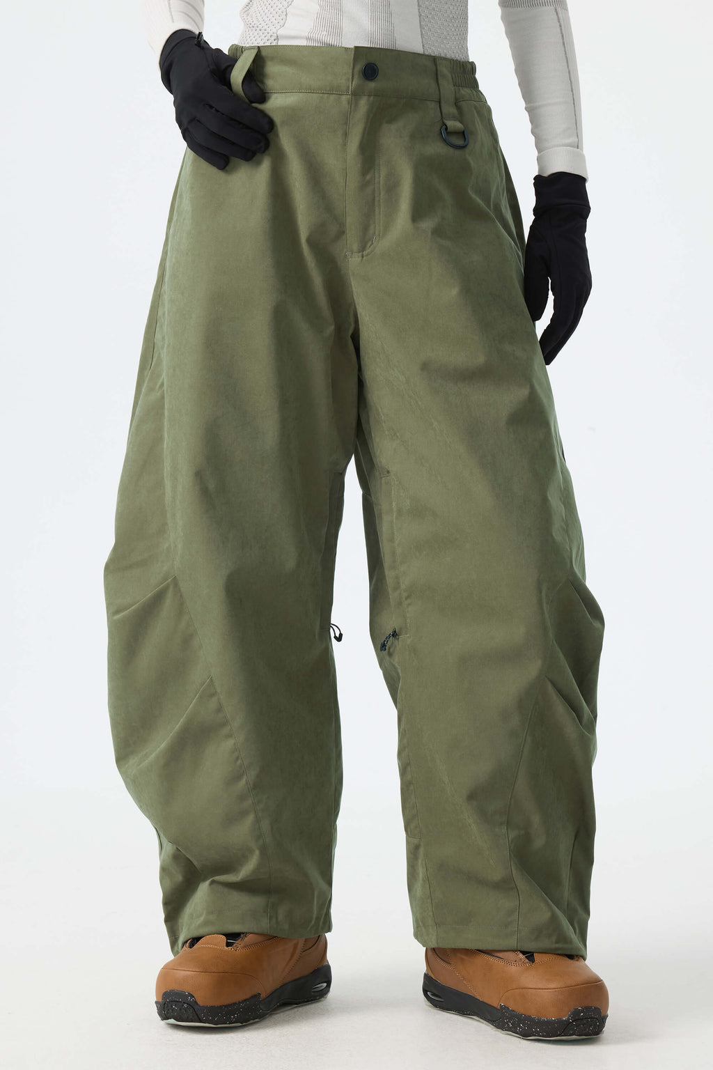 Women's Khaki Brushed Barrel Snow Pants