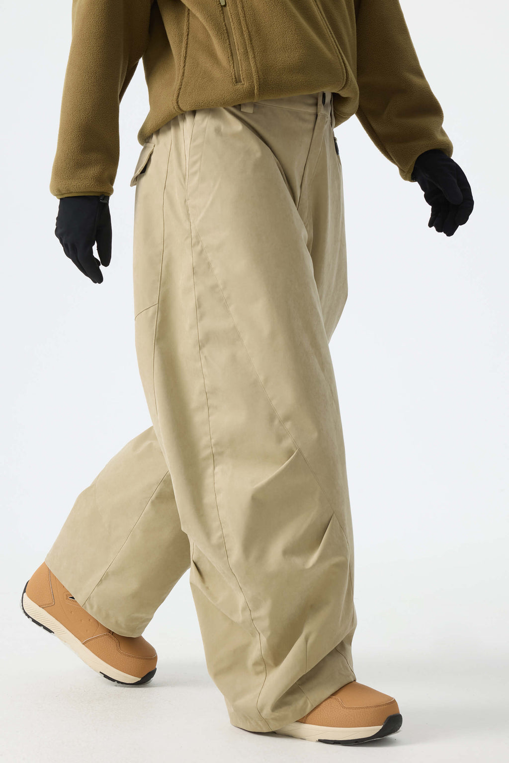 Women's Khaki Brushed Barrel Snow Pants