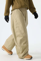 Women's Khaki Brushed Barrel Snow Pants