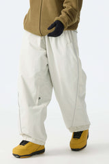 Women's Off White Baggy Reflective Piping Drawstring Snow Pants