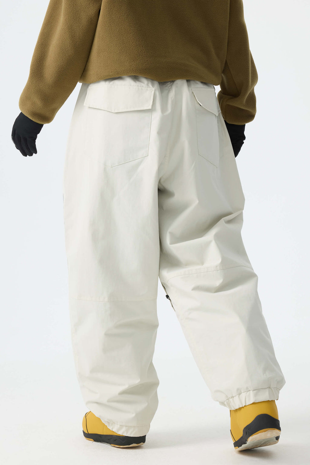 Women's Off White Baggy Reflective Piping Drawstring Snow Pants