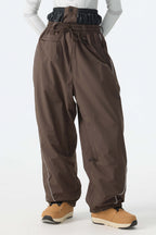 Women's Off White Baggy Reflective Piping Drawstring Snow Pants