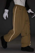 Women's Off White Baggy Reflective Piping Drawstring Snow Pants