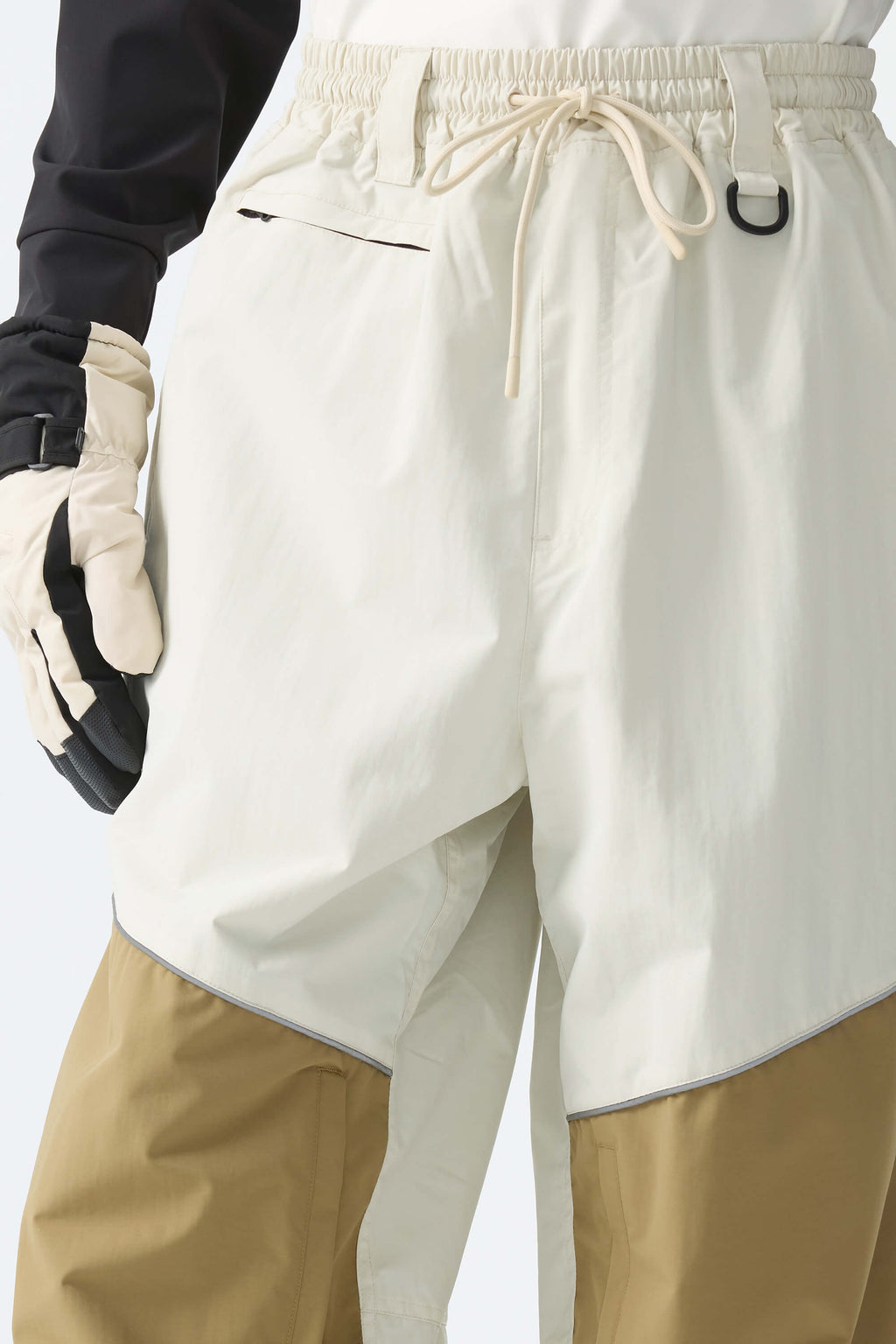 Men's Off White Color-Block Reflective Baggy Snow Pants
