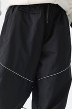 Women's Black Reflective Baggy Snow Pants