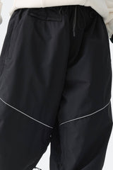 Women's Black Reflective Baggy Snow Pants