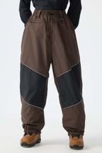 Women's Off White Color-Block Reflective Baggy Snow Pants