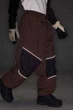 Women's Black Reflective Baggy Snow Pants