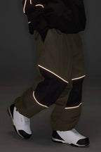 Men's Off White Color-Block Reflective Baggy Snow Pants