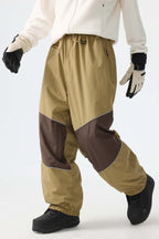 Men's Black Reflective Baggy Snow Pants