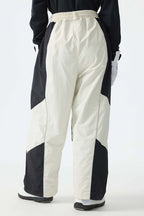 Women's Color Block Off White Waterproof Reflective Snow Pants