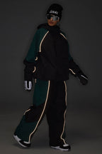 Women's Color Block Off White Waterproof Reflective Snow Pants