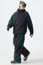 Men's Color Block Off White Waterproof Reflective Snow Pants