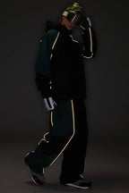 Men's Color Block Off White Waterproof Reflective Snow Pants