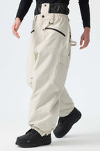 Men's Black Thermal Waterproof Utility Cargo Baggy Snow Pants