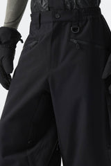 Men's Black Thermal Waterproof Utility Cargo Baggy Snow Pants